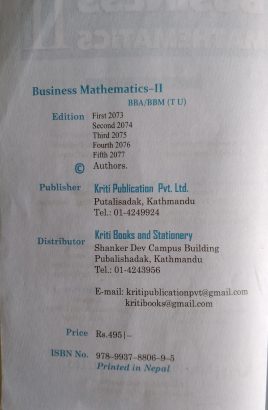 Business mathematics-II