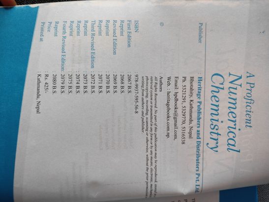 Chemistry Numerical Book Grade 11