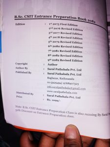 BSc.CSIT Entrance Preparation Book