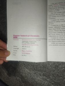 Pionner Numerical Chemistry class-XI